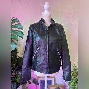 Women’s Large YMI Faux Leather Jacket with Detachable Hood